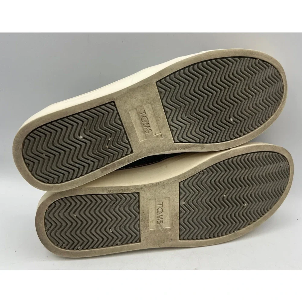 TOMS Womens 7.5 Gray Canvas Slip On Casual Comfort Shoes Lightweight Flats